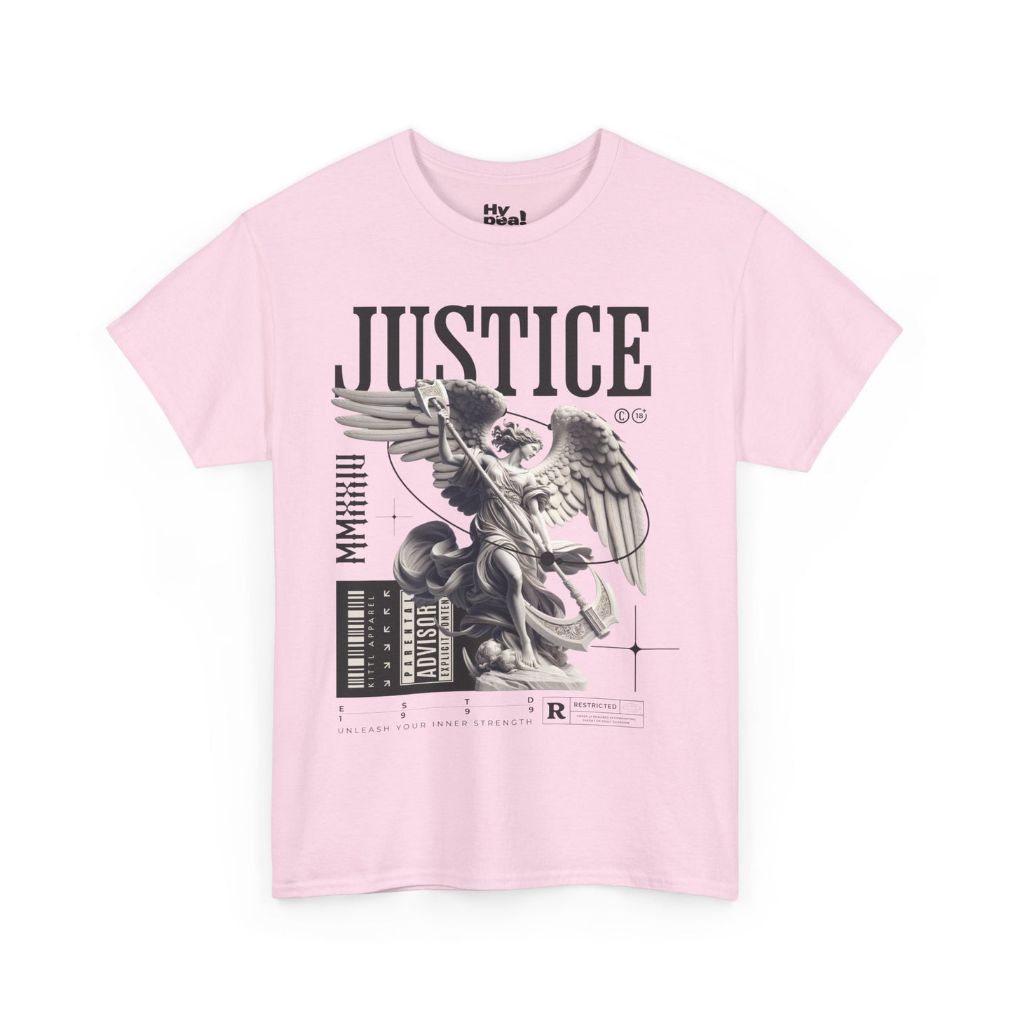 Justice Graphic Unisex Heavy Cotton Tee, Casual Streetwear, Unique Art Shirt, Trendy Gift for All Occasions, Graphic Tee, Everyday Wear