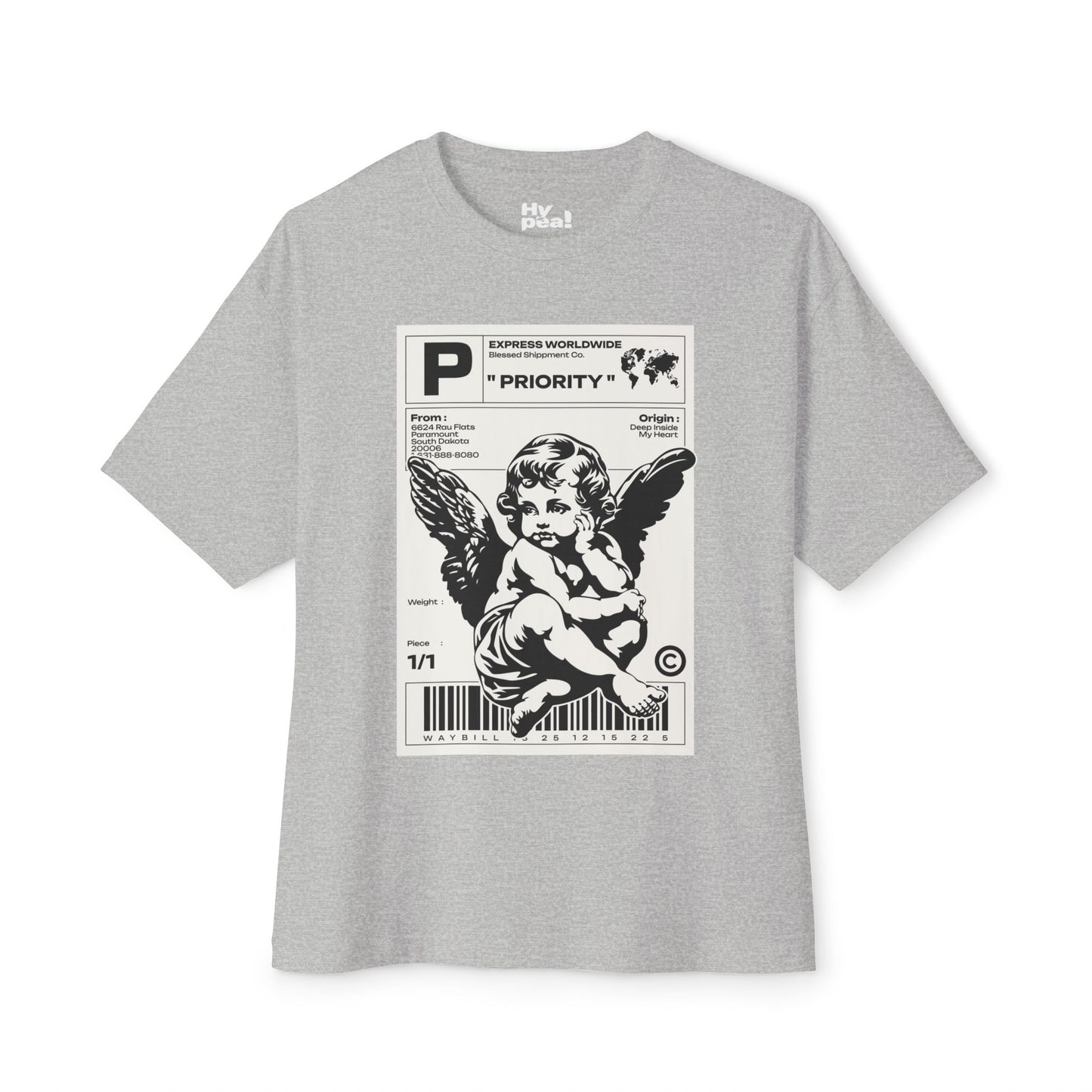 Chic Unisex Oversized Tee with Unique Angel Design, Casual Wear, Streetwear, Gifts for Her, Trendy Graphic Tee