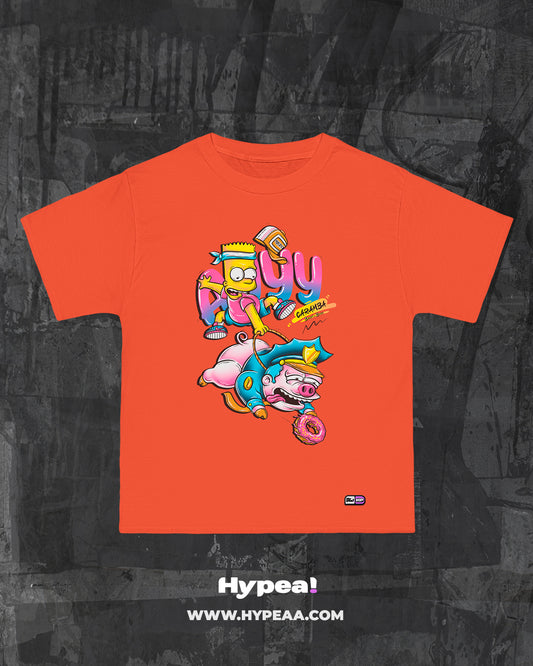 Polera Oversize cartoons Bart & Gorgori