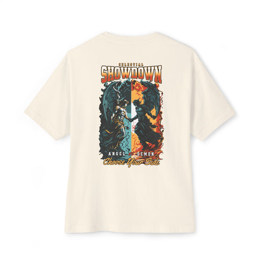 Celestial Showdown Oversized Tee - Unisex Graphic T-Shirt for Fans, Casual Wear, Gifts, Streetwear, Summer Style