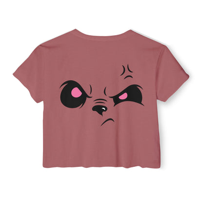 Angry Panda Crop Top, Festival Wear, Women's Street Style Top, Cute Graphic Tee, Summer Fashion, Unique Gift Idea