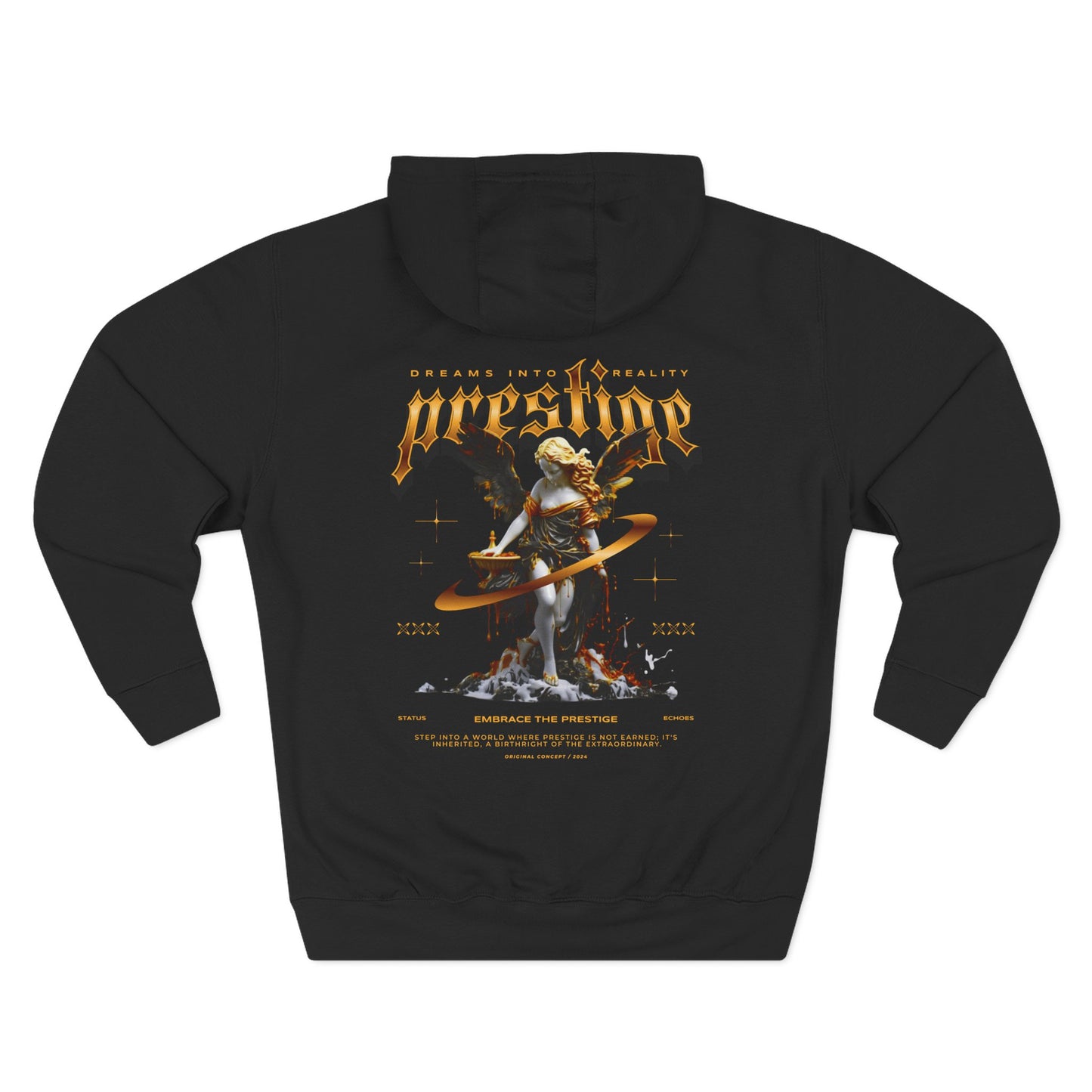 Prestige Three-Panel Hoodie - Cozy Graphic Sweatshirt, Unisex Pullover, Casual Streetwear, Gift Idea for Friends