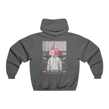 Men's Floral Graphic Hoodie, Cozy Hooded Sweatshirt, Casual Spring Style, Gift for Him, Relaxed Everyday Wear, Flower Lover Apparel