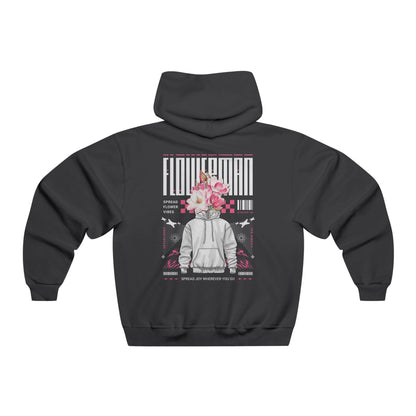 Men's Floral Graphic Hoodie, Cozy Hooded Sweatshirt, Casual Spring Style, Gift for Him, Relaxed Everyday Wear, Flower Lover Apparel