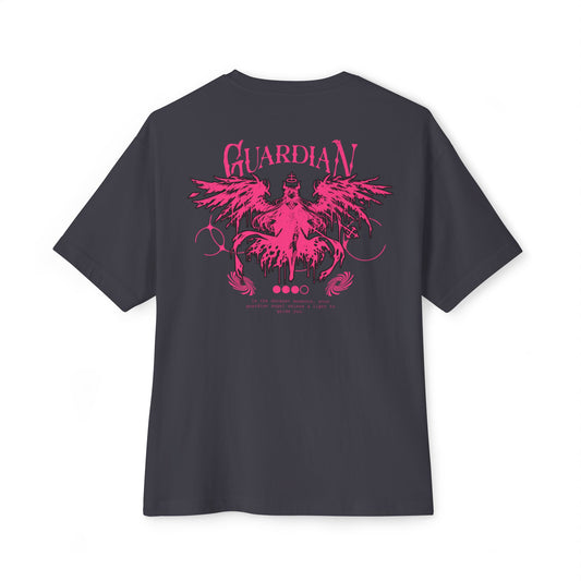 Guardian Graphic Oversized Tee, Unisex T-Shirt, Streetwear Fashion, Gift for Avid Collectors, Cool Casual Wear