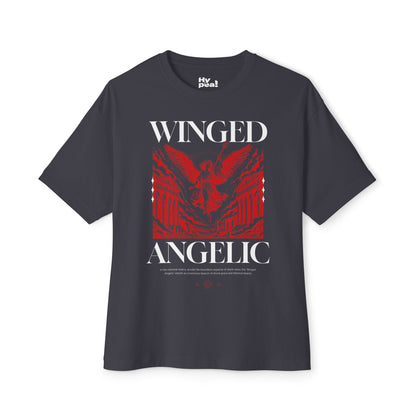 Angelic Winged Oversized T-Shirt for Unisex, Trendy Graphic Tee, Streetwear, Casual Style, Perfect Gift for All Occasions