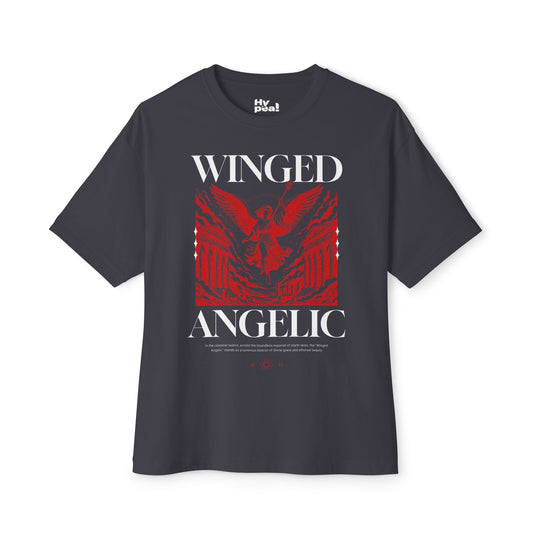 Angelic Winged Oversized T-Shirt for Unisex, Trendy Graphic Tee, Streetwear, Casual Style, Perfect Gift for All Occasions