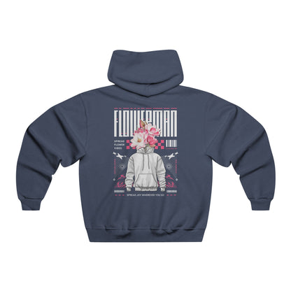 Men's Floral Graphic Hoodie, Cozy Hooded Sweatshirt, Casual Spring Style, Gift for Him, Relaxed Everyday Wear, Flower Lover Apparel