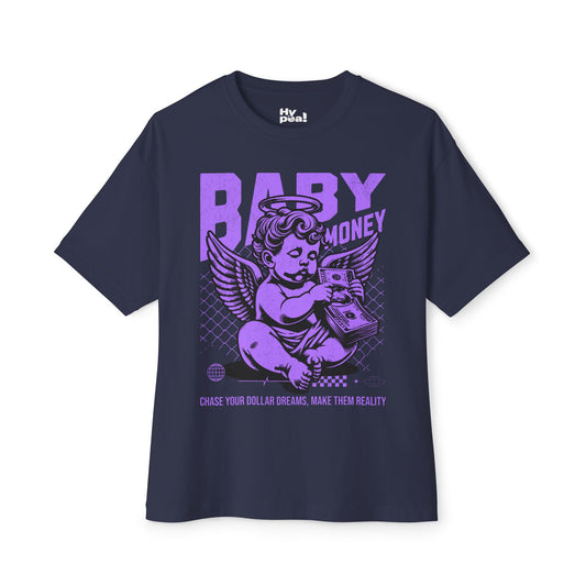 Chase Your Dollar Dreams Unisex Oversized Boxy Tee, Casual Graphic Tee, Streetwear Fashion, Gift for Dreamers, Trendy Relaxed Fit