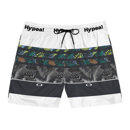 Men's Tropical Print Swim Shorts, Summer Beachwear, Vacation Swim Trunks, Pool Party Essentials, Trendy Resort Wear