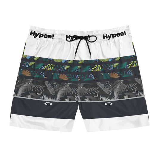 Men's Tropical Print Swim Shorts, Summer Beachwear, Vacation Swim Trunks, Pool Party Essentials, Trendy Resort Wear