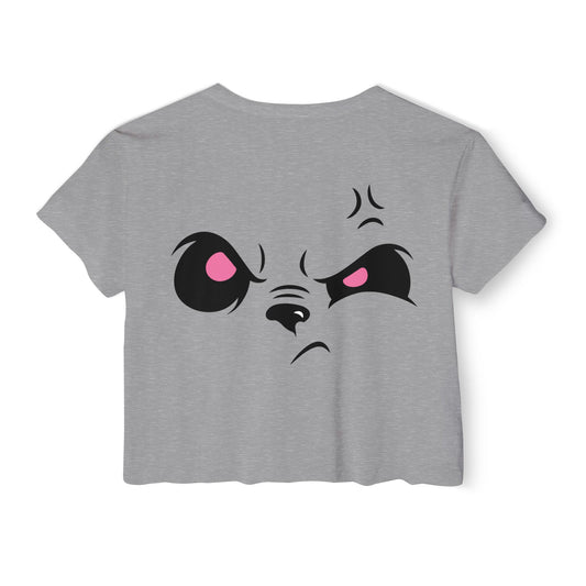 Angry Panda Crop Top, Festival Wear, Women's Street Style Top, Cute Graphic Tee, Summer Fashion, Unique Gift Idea