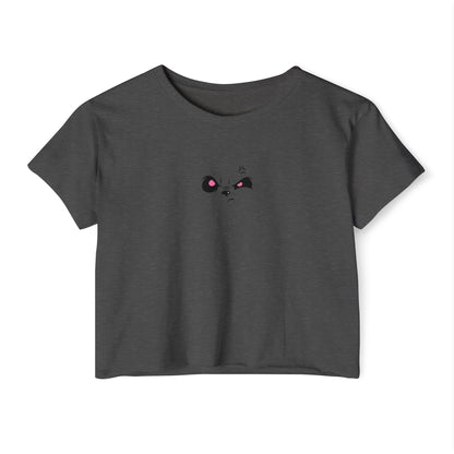 Angry Panda Crop Top, Festival Wear, Women's Street Style Top, Cute Graphic Tee, Summer Fashion, Unique Gift Idea