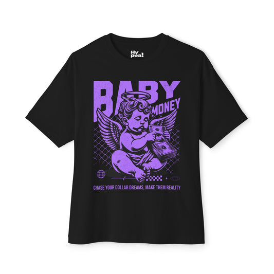 Chase Your Dollar Dreams Unisex Oversized Boxy Tee, Casual Graphic Tee, Streetwear Fashion, Gift for Dreamers, Trendy Relaxed Fit