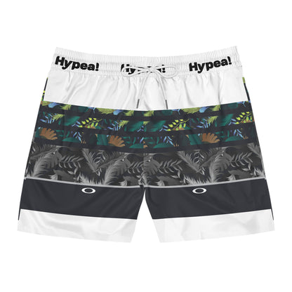 Men's Tropical Print Swim Shorts, Summer Beachwear, Vacation Swim Trunks, Pool Party Essentials, Trendy Resort Wear