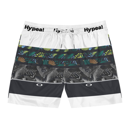 Men's Tropical Print Swim Shorts, Summer Beachwear, Vacation Swim Trunks, Pool Party Essentials, Trendy Resort Wear