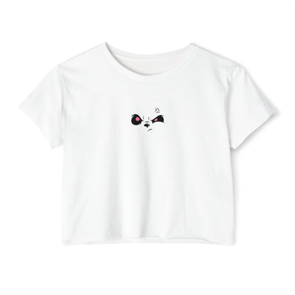 Angry Panda Crop Top, Festival Wear, Women's Street Style Top, Cute Graphic Tee, Summer Fashion, Unique Gift Idea