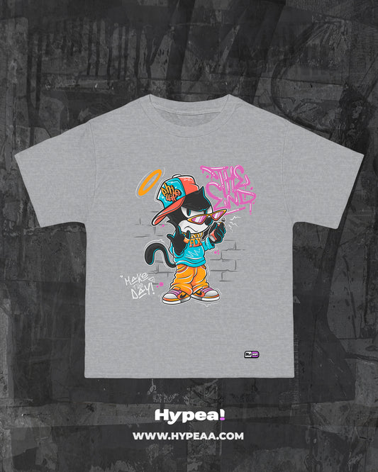 Polera Oversize cartoons Gato Felix